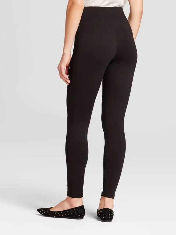A New Day Hi Waist Ponte Leggings Black Wide Waist Power Stretch Ankle Length S - Image 2