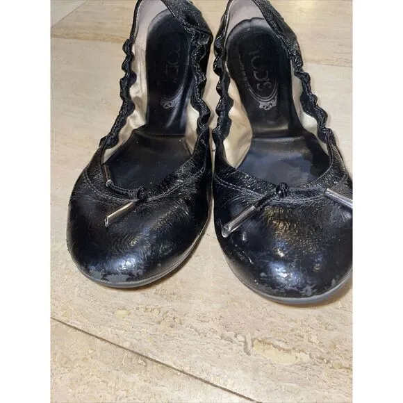 Womens JP TODS Black Ballet Flats/Shoes‎ 39 Made In Italy - Image 4