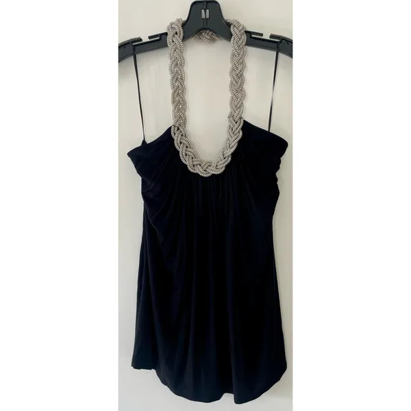 Cable & Gauge Black Braided Chain Halter Top - Image 15