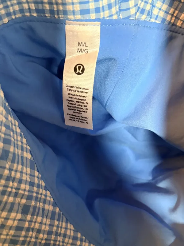 Lululemon Women's Seersucker Check Wide-Brim Hat - Image 3