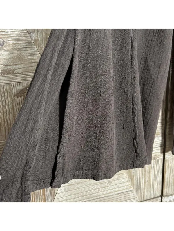 Brown Boho Chic Cotton Gauze Wide Leg Palazzo Pants Size Medium Lagenlook - Image 4