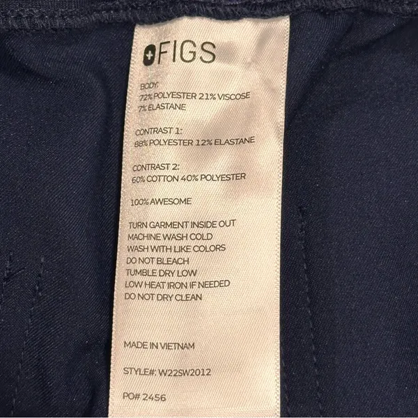Figs Zamora Jogger High Waisted Scrub Pants Elastic Waist Navy Blue Medium Nurse - Image 9