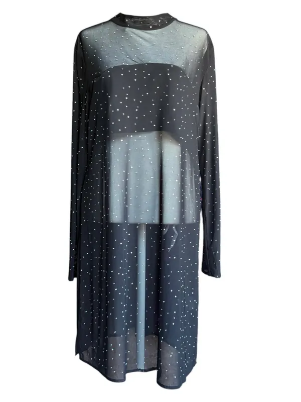 Eva Franco Starlight Long-Sleeve Sheer Tunic Sz L‎ - Image 6