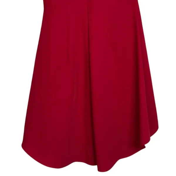 Nha Khanh Sleeveless Asymmetric High-Low A-Line Dress Cocktail Mini Dress 2 Red - Image 7