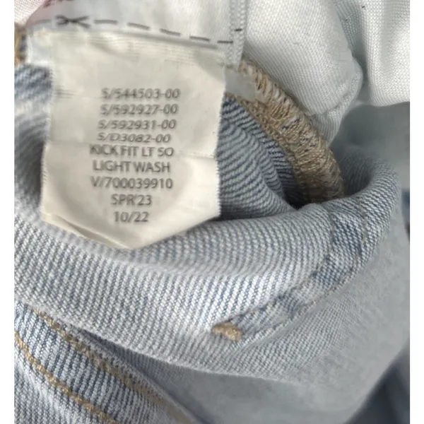 Gap Kick Fit Cropped Jeans Size 14 32 Light Blue Stretch Denim Boho Chic Raw Hem - Image 7