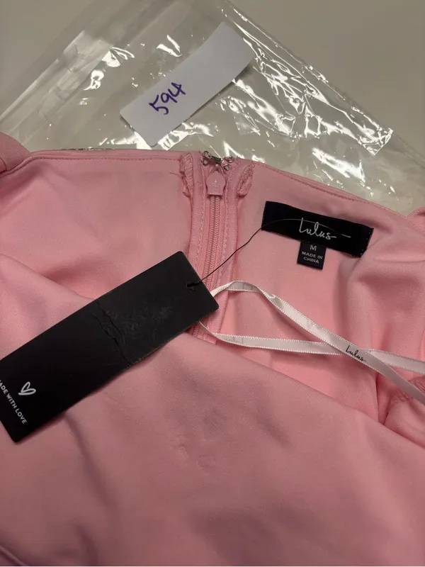 Lulus Glowing Allure Pink Rhinestone Sleeveless Bodycon Mini Dress Medium New - Image 7