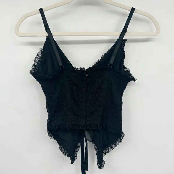 Mixed Threads Womens Y2K Black Lace Tie Front‎ Corset Going Out Top Bustier XS - Image 8