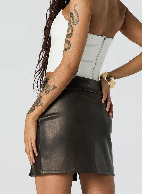 Charlotte Russe Asymmetrical Faux Leather Mini Skirt - Image 8