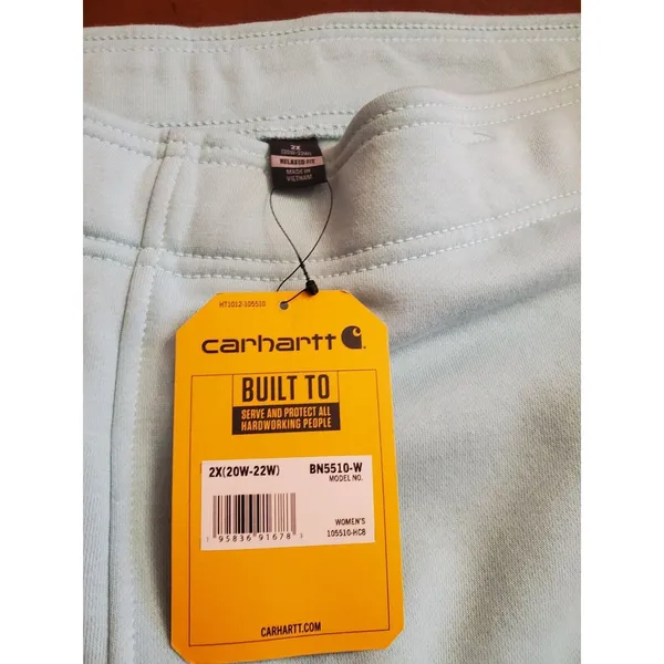 Women’s Carhartt Relaxed Fit Jogger Sweatpants baby blue BN5510-W 2X 20W-22W - Image 5