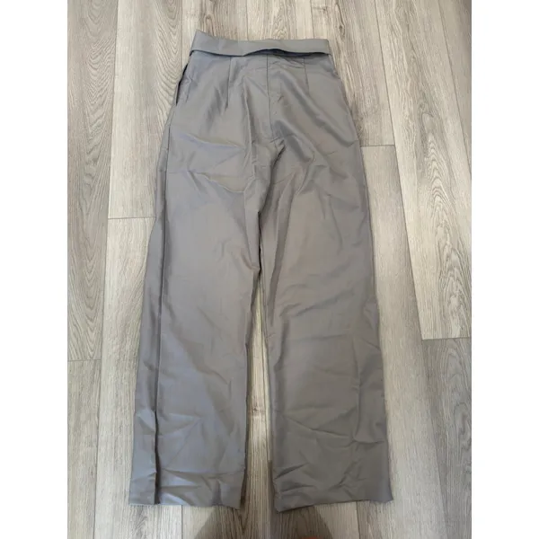 Commense Preppy Gray Street Fold Over Waistband Straight Leg Dress Pants NWT M - Image 4