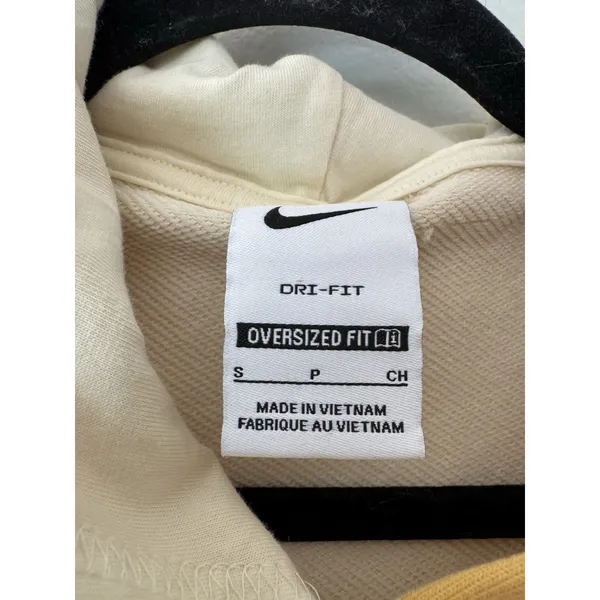 Nike Court Heritage Dri Fit Yellow Striped Tennis Oversized Hoodie Womens Small - Image 4