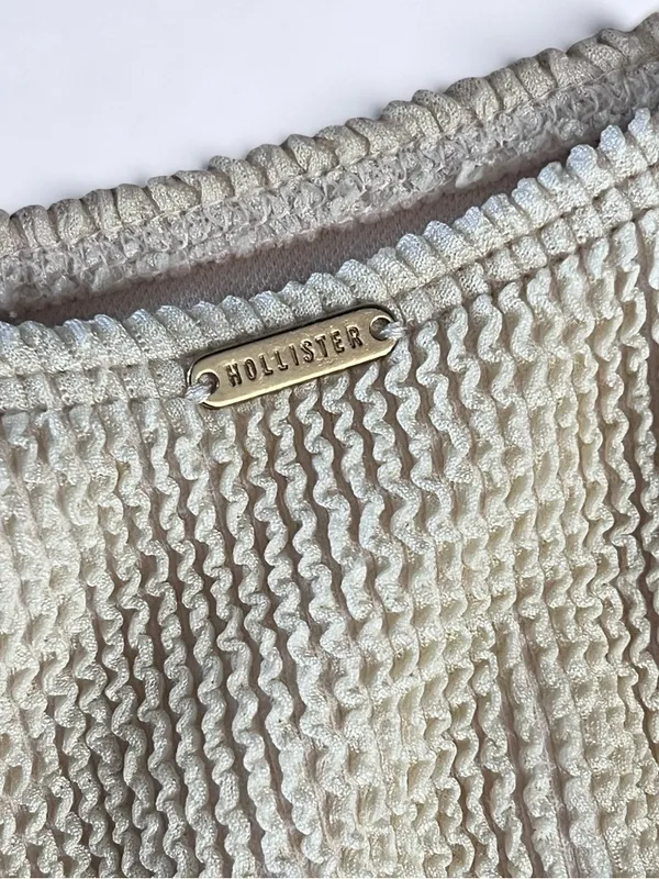 Hollister Cream Ribbed Bikini Set - Size XS - Image 12