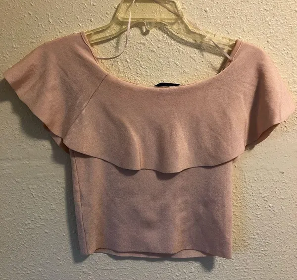 ZARA Knit Crop Top In Pink Blush S - Image 4