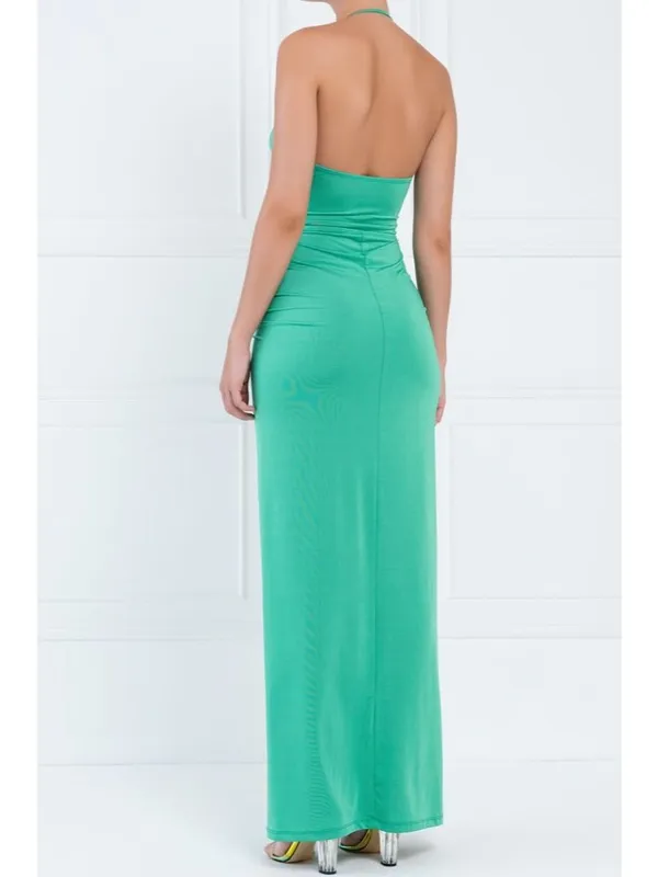 Kikiriki Cut Out Maxi Dress Green Size Medium NWT - Image 3