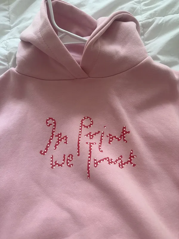 In print we trust pink hoodie - Image 2