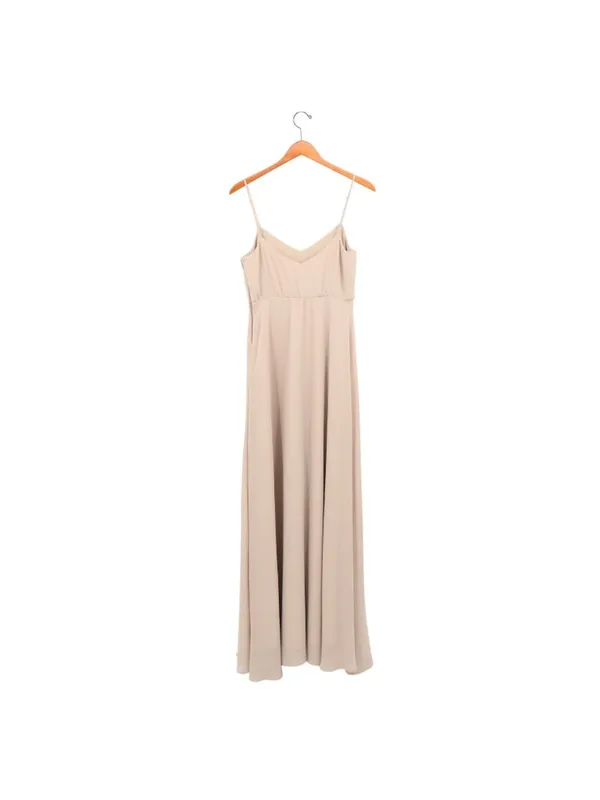 NWT Show Me Your Mumu Faith Chiffon Long Maxi Dress M Soft Beige - Image 6