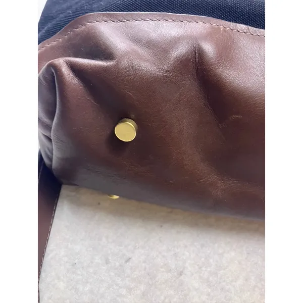 R.Riveter Black Canvas & Brown Leather Crossbody‎ Tote Bag American Handmade - Image 8
