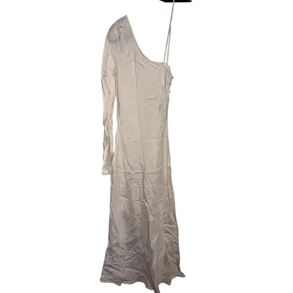 VRG GRL Silver Springs White Bias‎ Cut One Shoulder Maxi Dress Size 6 NEW - Image 3