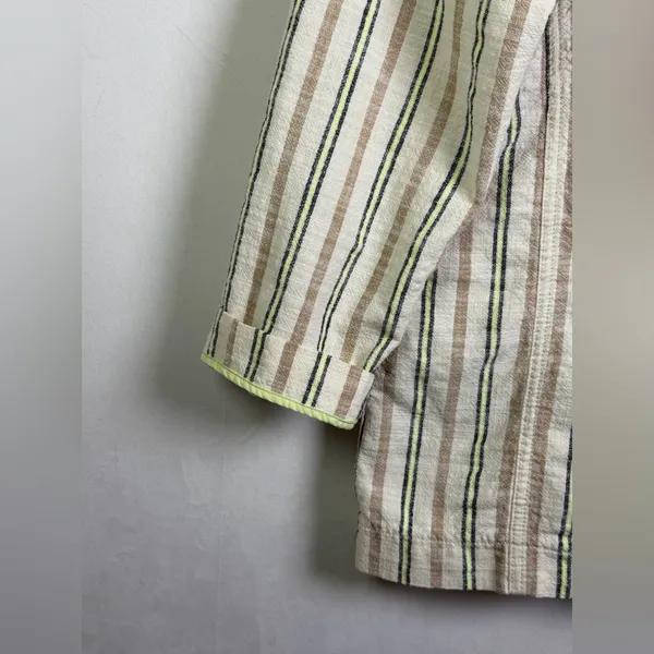 Maeve by Anthropologie Women’s Textured Cotton Stripe Blazer Jacket Relaxed Sz M - Image 8