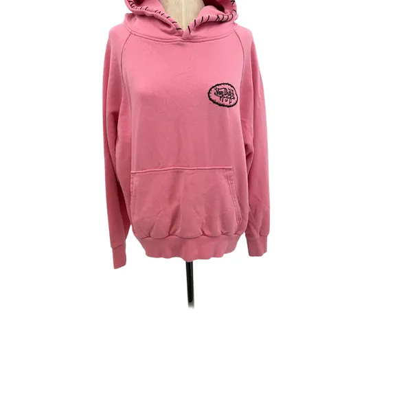 Von Dutch MJB Pink Hoodie Embroidered Logo Patch Y2K Streetwear Size Medium‎ - Image 3