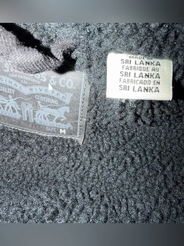 Levi's Black Sherpa-Lined Denim Jacket medium - Image 3