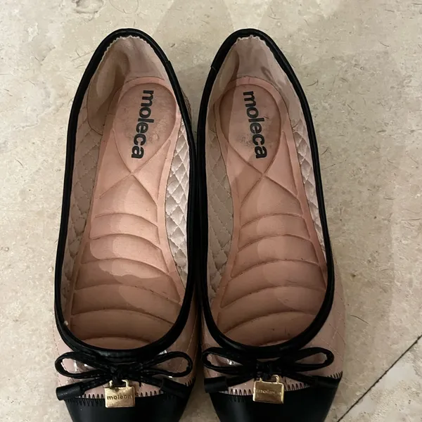 Women's Black and Pink Ballet Flats - Image 4