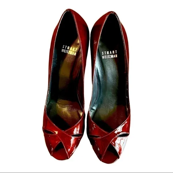 Stuart Weitzman Red Stiletto Pumps Size 9M - Image 2