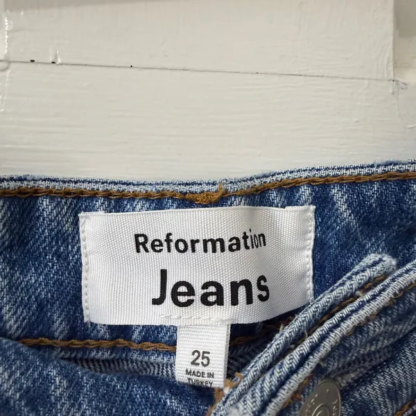 Reformation Cynthia High Rise Straight Long Jeans 25‎ Colorado Wash Denim 90s - Image 4
