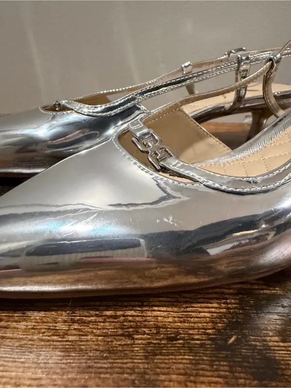 Sam Edelman Toni Silver Pointed Slingback Kitten Heels 6.5 - Image 3