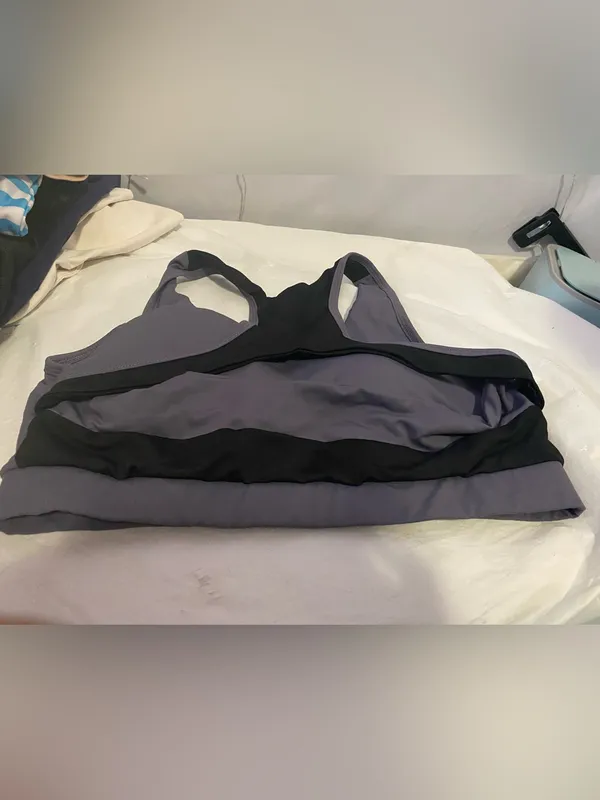 SHEIN Padded Racerback Sports Bra in Charcoal - Image 2
