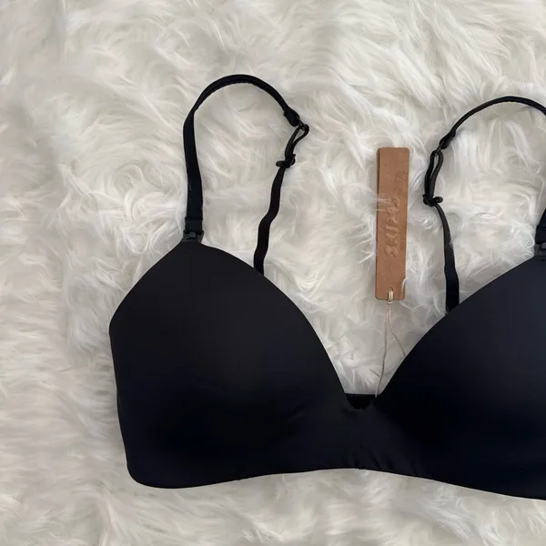 Skims Wireless Form Maternity T-Shirt Demi Nursing Bra Onyx Size 32D - Image 3