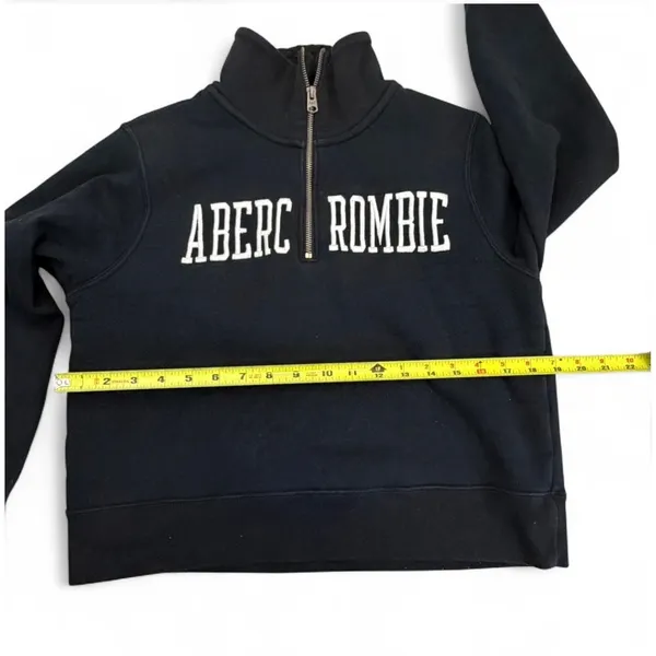 VTG Abercrombie & Fitch Womens Sherpa Lined Quarter Zip Sweatshirt M - Image 5