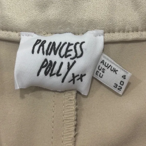 Princess Polly Beige Wide Leg Pleated Trousers High Waisted Tan Pants Size 0 US - Image 6