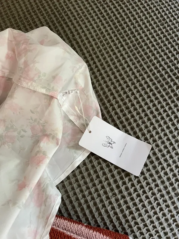 NWT Amazon Summer Corset Dress Floral Midi Dress with Pink Blossoms - Image 5