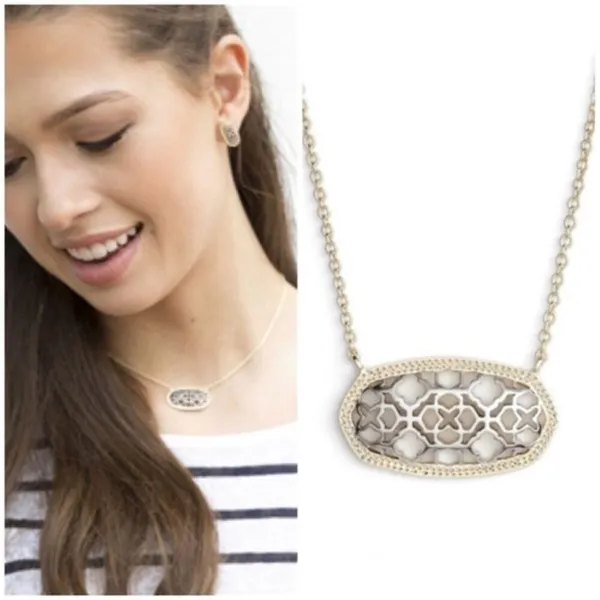NWT! Kendra Scott Dollie Gold and Silver Filigree Pendant Necklace - Image 2