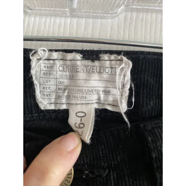 Current Elliott The Stiletto Corduroy Pants Womens Size 26 Black Skinny Low Rise - Image 3