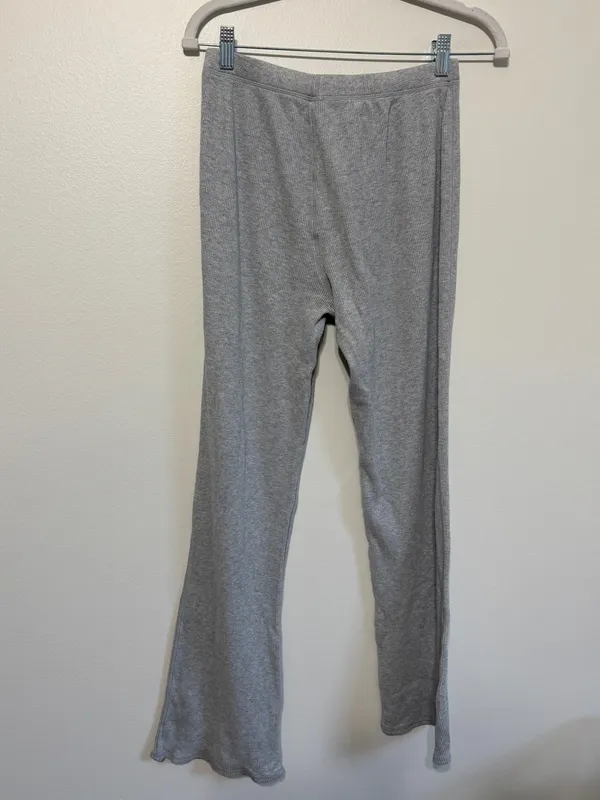 Skims Ribbed Gray Flare Pants Size XS Comfy Lounge - Image 5