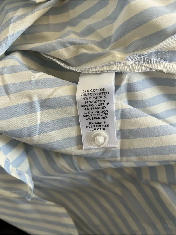 Casa cabana blue and white striped button down shirt sz small - Image 6