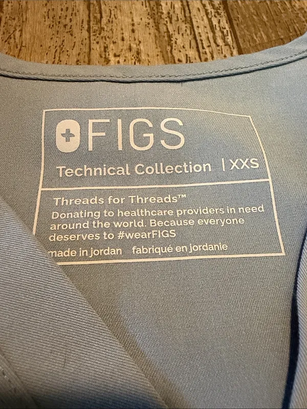 Figs Dusty Blue Scrub Top & Jogger Set - Image 2
