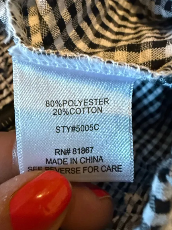 Rachel Zoe gingham ruffled trim smocked short M - Image 5