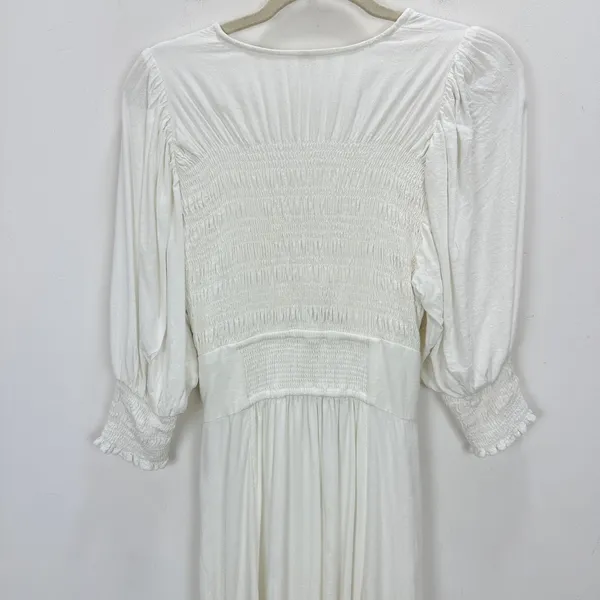 Free People String Of Hearts Maxi Dress Dress Linen Blend Ivory White Small - Image 14
