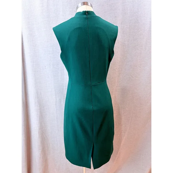 MM.LaFleur Etsuko Dress Hunter Green Sleeveless V-Neck Sheath Pockets Size 10‎ - Image 4