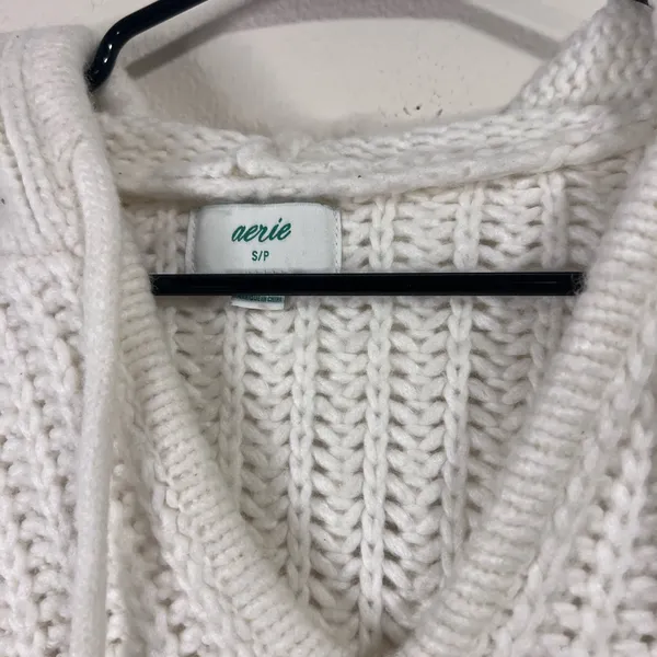 Aerie Soft Cream Cable Knit Sweater - Image 2