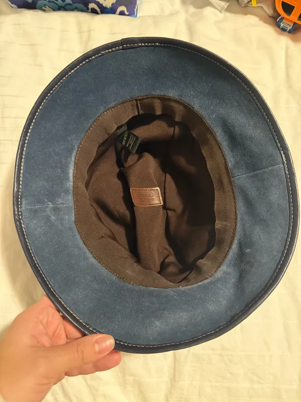 Vintage Y2K Coach Bucket 90s Monogram Signature Denim Belt Buckle Hat - Image 3