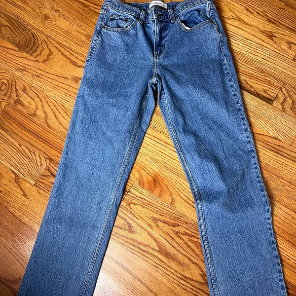 Abercrombie & Fitch Blue Straight Leg Mid Rise Jeans - Image 5