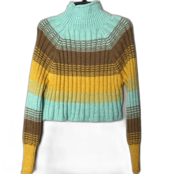 Urban outfitters BDG colorblock strip mock neck pullover sweater XS S - Image 8