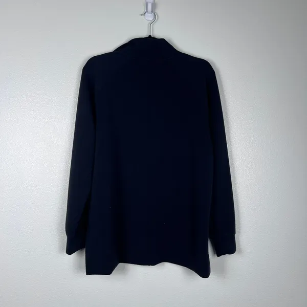 Spanx Women's Airessentials French Rib Half Zip Pullover Black Sz L - Image 7