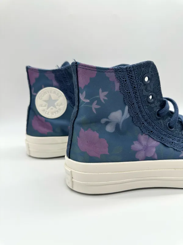 Converse Chuck 70 Hi Floral Satin Slacker Blue Men 5 Women 7 NWOB A17487C - Image 3