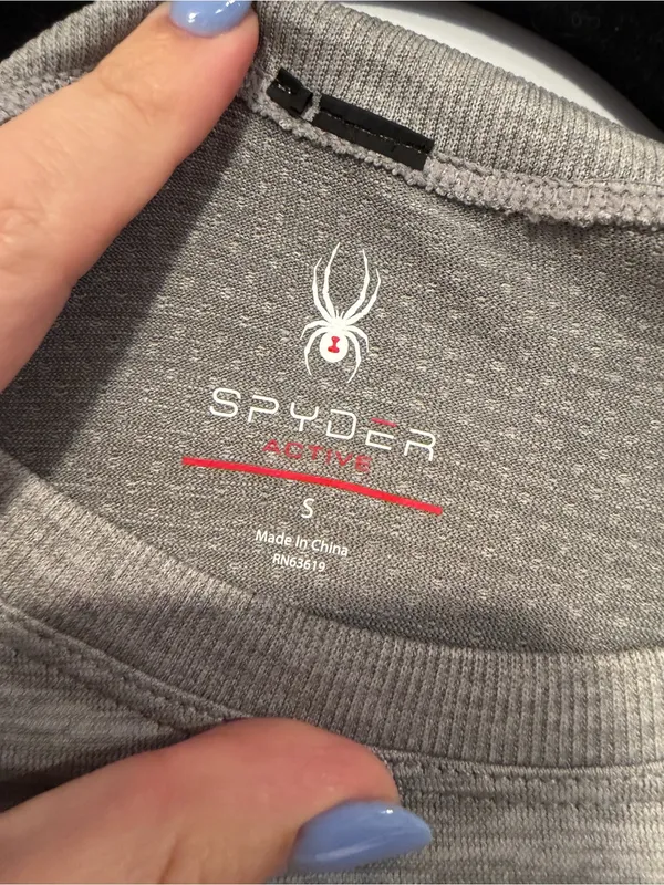 Light Gray Spyder‎ Active Long Sleeve Crewneck Top - Image 2