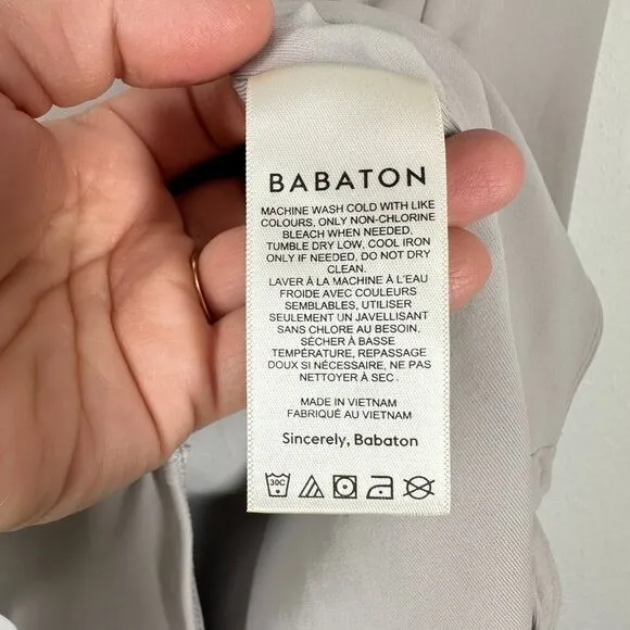 Babaton Light Grey Long Sleeve Bodysuit‎ Form Fitting Slimming Sweetheart - Image 4